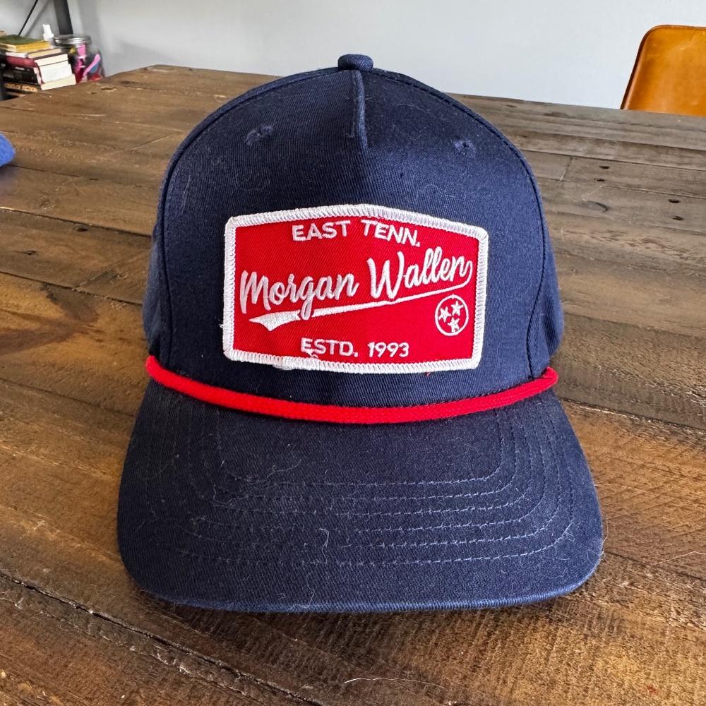 Morgan Wallen Hat Dark Blue and Red
